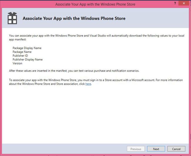Associate App with the windows phone store